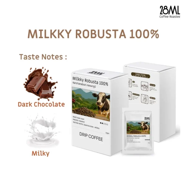 Milkky Robusta Drip Bag – Dark Roast Chocolate-Aroma Coffee
